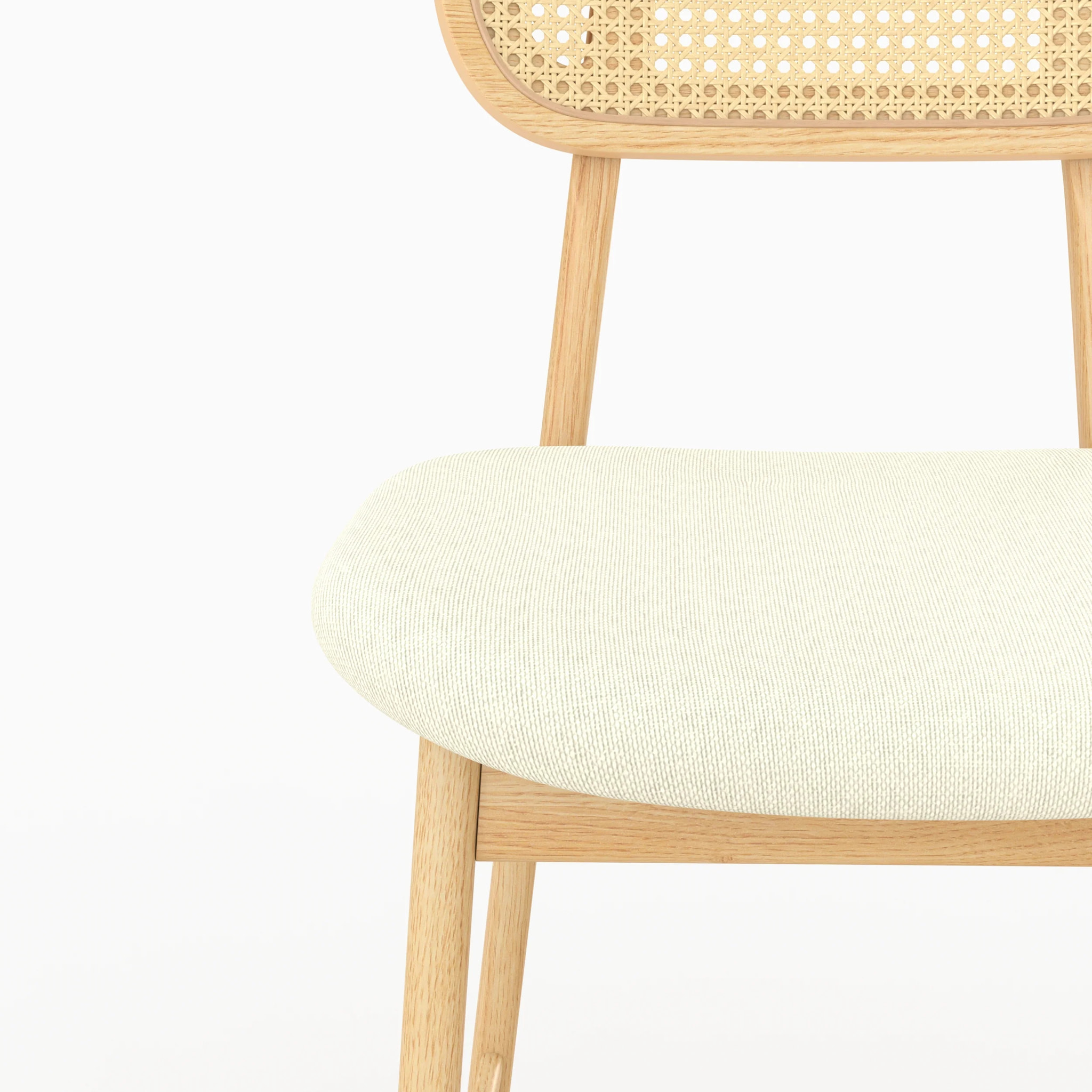 Lot de 2 chaises pour îlot central 64,5 cm en tissu beige - Maria