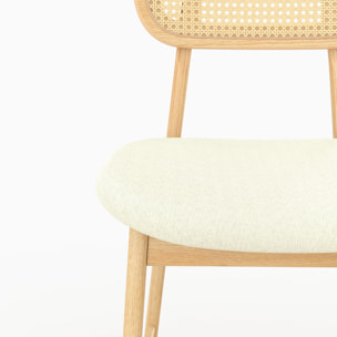 Lot de 2 chaises pour îlot central 64,5 cm en tissu beige - Maria