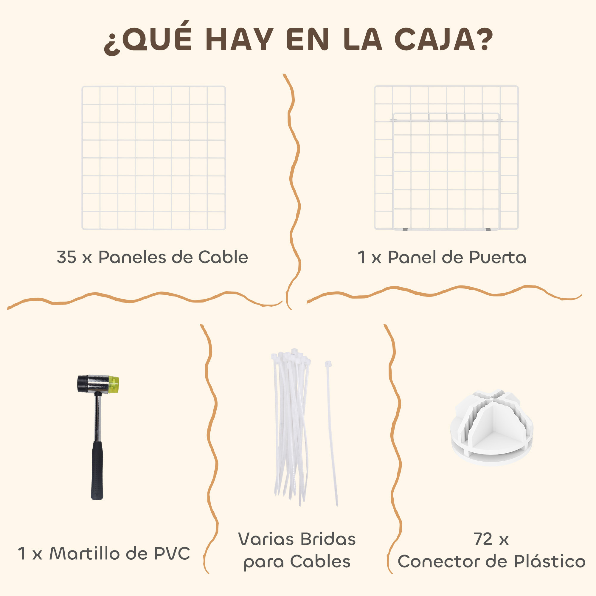 Valla Metálica para Mascotas de 36 Paneles, Jaula para Animales Pequeños, Forma Personalizable, Jaula para Conejos, Cobayas, Chinchillas, Gatitos, 146x73x73 cm, Blanco