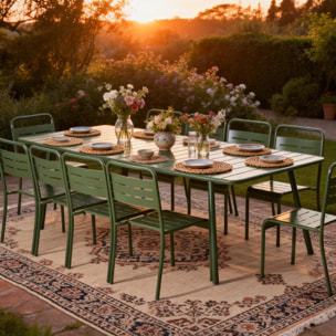 Table de jardin 10-12 places 234cm verte EVORA