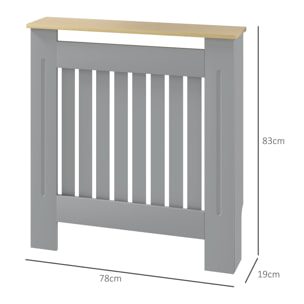 Cubre Radiadores Cubreradiador de MDF Cubierta para Radiador para Salón Dormitorio Pasillo 78x19x83 cm Gris y Roble