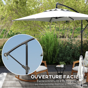 Parasol déporté rectangulaire 3 x 2 m – Manivelle – Protection UV
