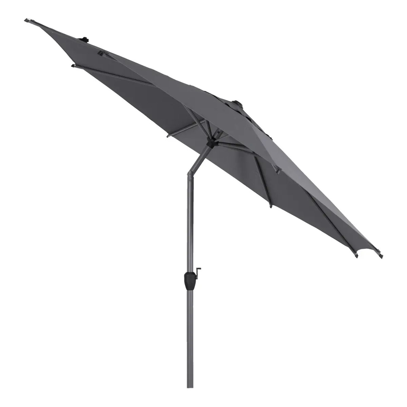 Parasol droit rond "Loompa" ardoise 3m en aluminium