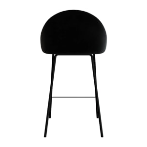 Lot de 2 chaises pour îlot central 65 cm en velours noir - Misty
