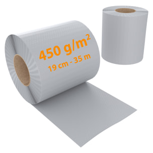 Schermo Privacy In PVC Per Recizioni A Doppia Sbarra Doppio Picchetto Rete Frangivista 450 g/m² 35 m x 19 cm Con Clip Fissaggio Grigio Chiaro