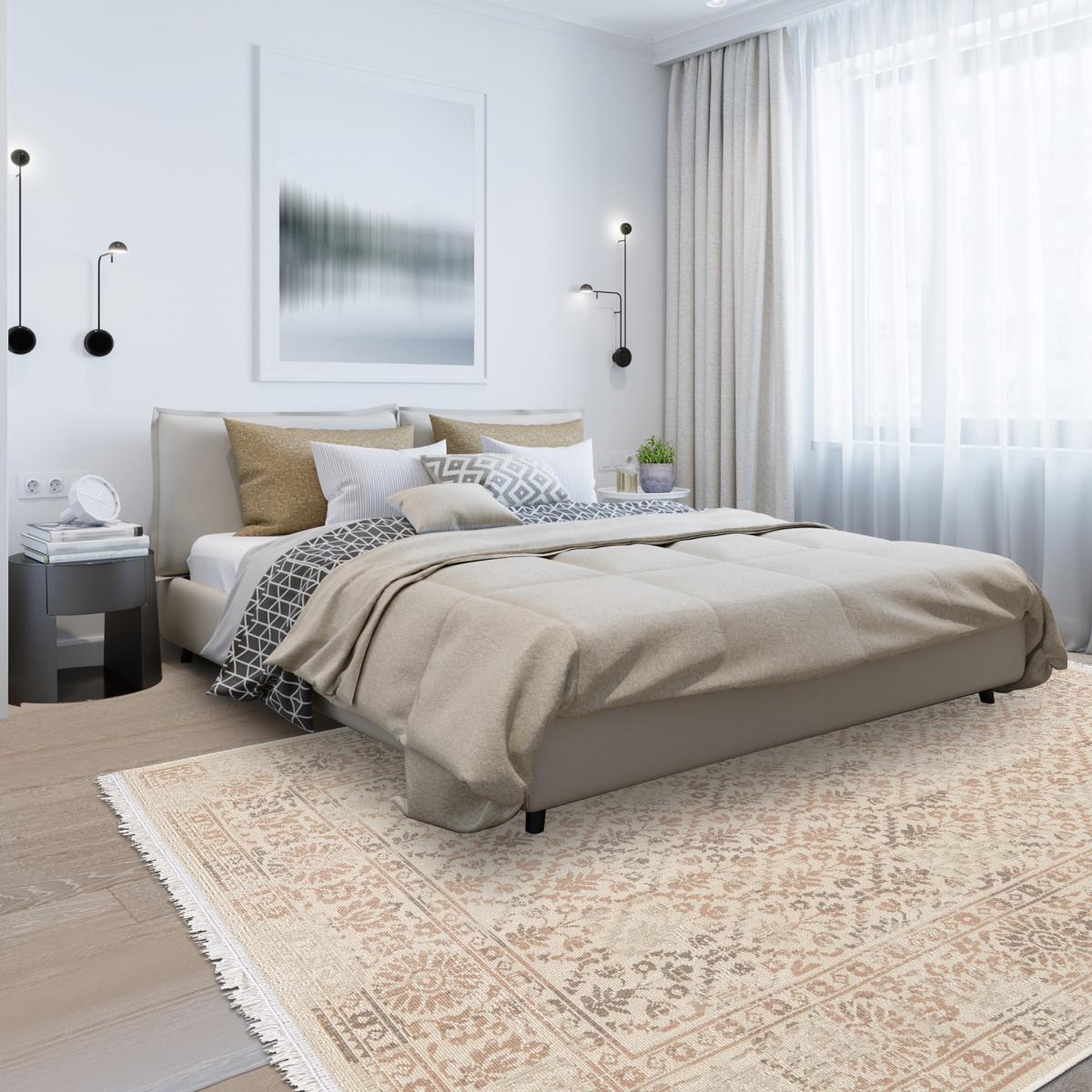 Tapis salon et chambre tissé en coton motif oriental PIMO