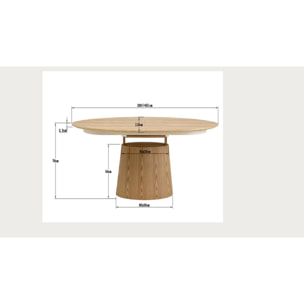 Table à rallonge Benvenuto ovale chêne Kare Design