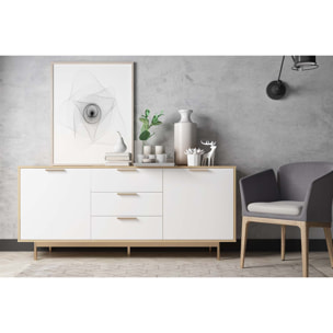 Buffet scandinave blanc et bois naturel TIFANY