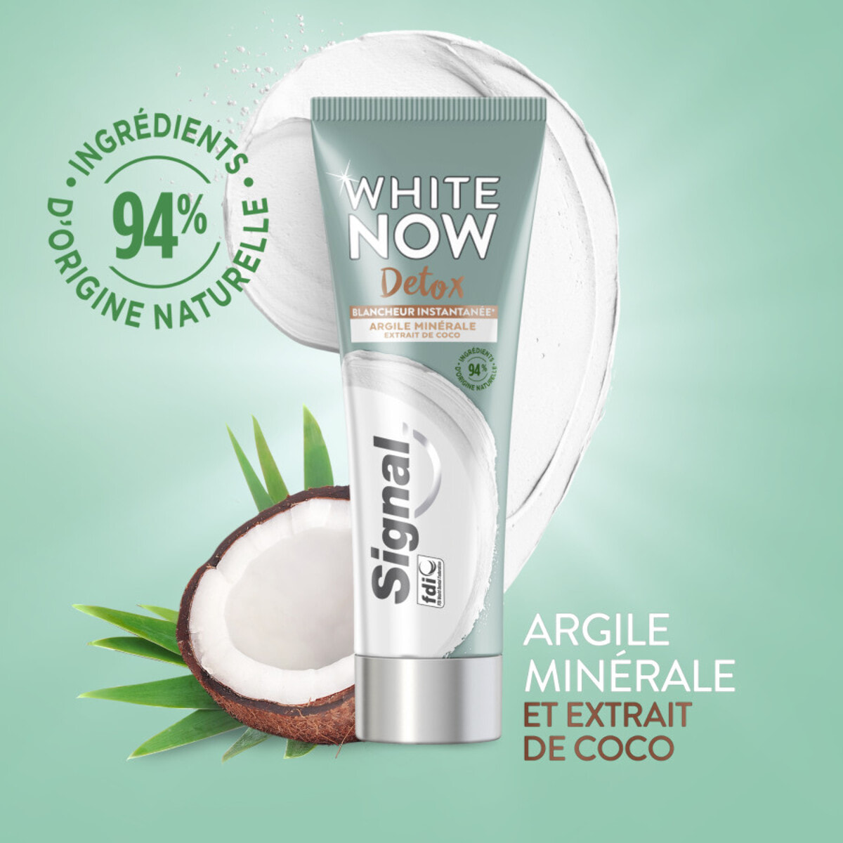 Signal White Now Dentifrice Blancheur Detox Argile & Coco 75ml