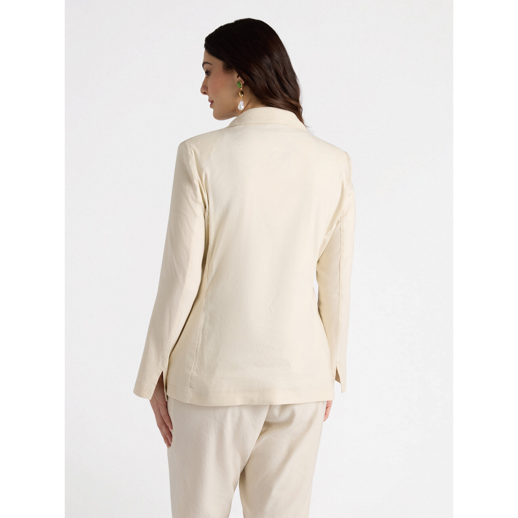 Fiorella Rubino - Blazer misto lino stretch - Bianco