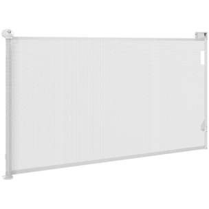 Barrière de sécurité chien rétractable 0-144 cm H.87 cm verrouillage auto alu PVC blanc