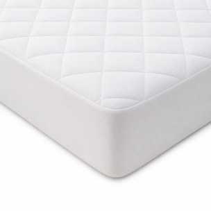 Protege matelas 100% polyester 75gsm quilte - blanc