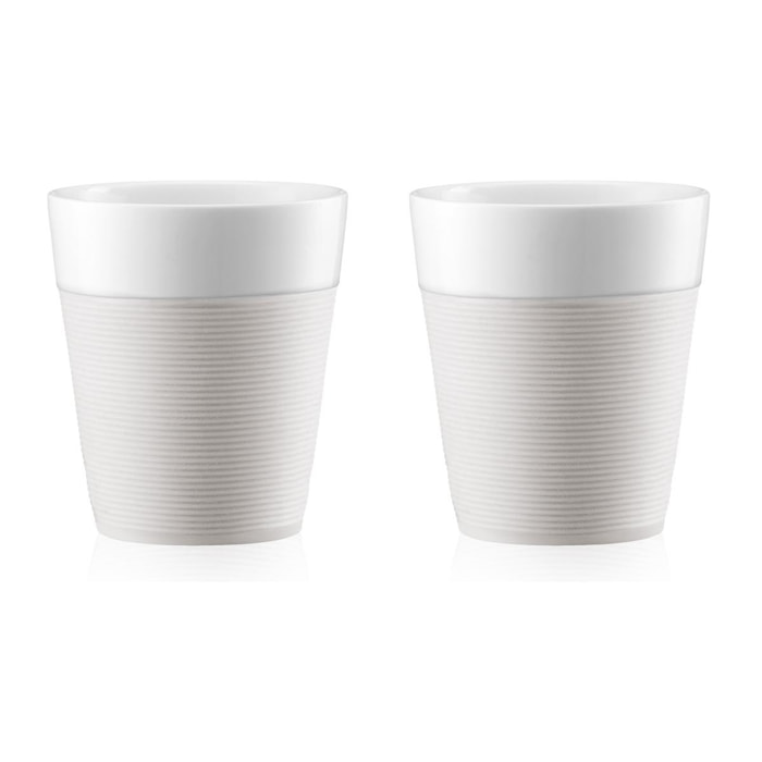 BISTRO: Set 2 mugs en porcelaine, 0.3 l, avec manchon silicone 0.3 L