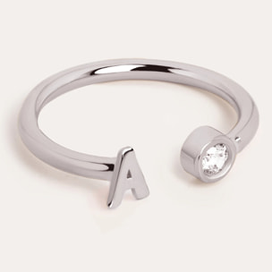 Anelli Personalized Letter Spark in Argento