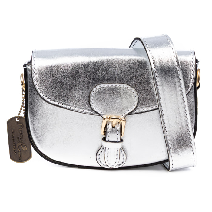 Annone bolso bandolera mujer. Piel auténtica Gamuza lacada.