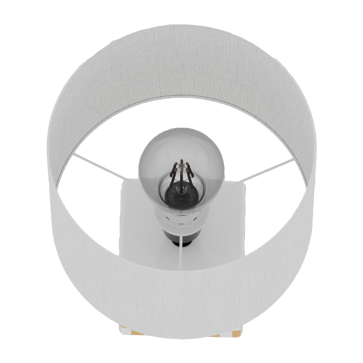 Petite lampe à poser Manet – céramique jaune solaire et lin naturel