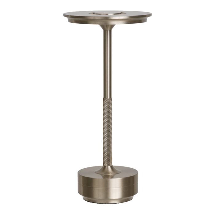 Lampada da tavolo Lyneham ricaricabile in alluminio argento