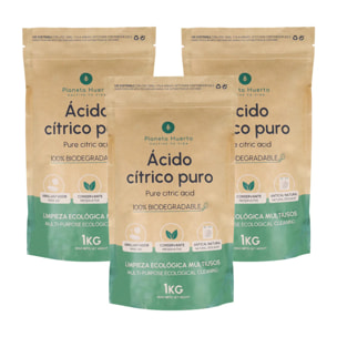 Pack 3x Ácido cítrico Planeta Huerto 1 Kg