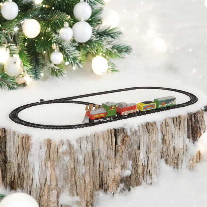 Juego de tren de navidad de 9 piezas con vía de 180cm