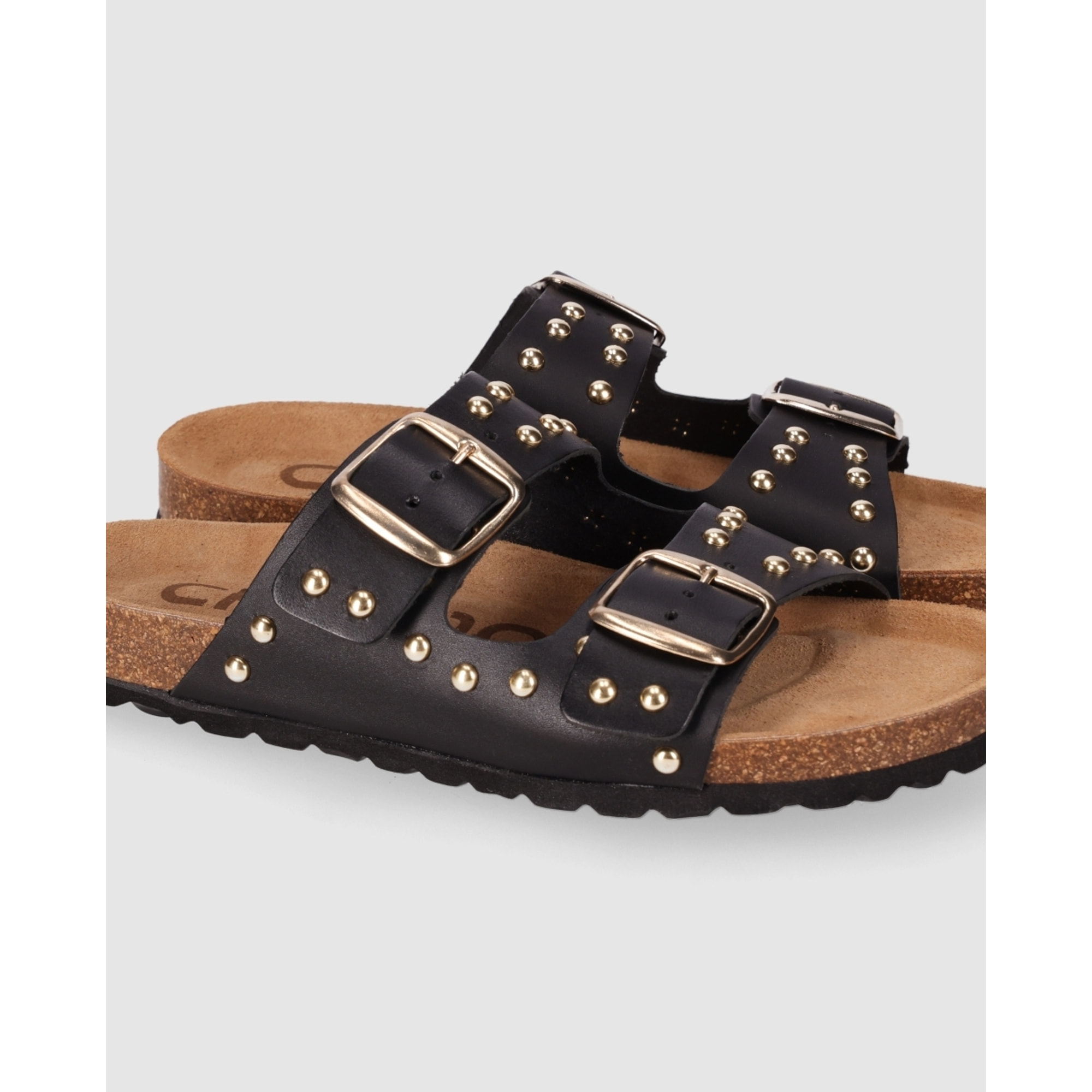 Sandalias de Piel - Negro - Tacón:
