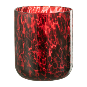 J-Line photophore Tache - verre - rouge/noir - large