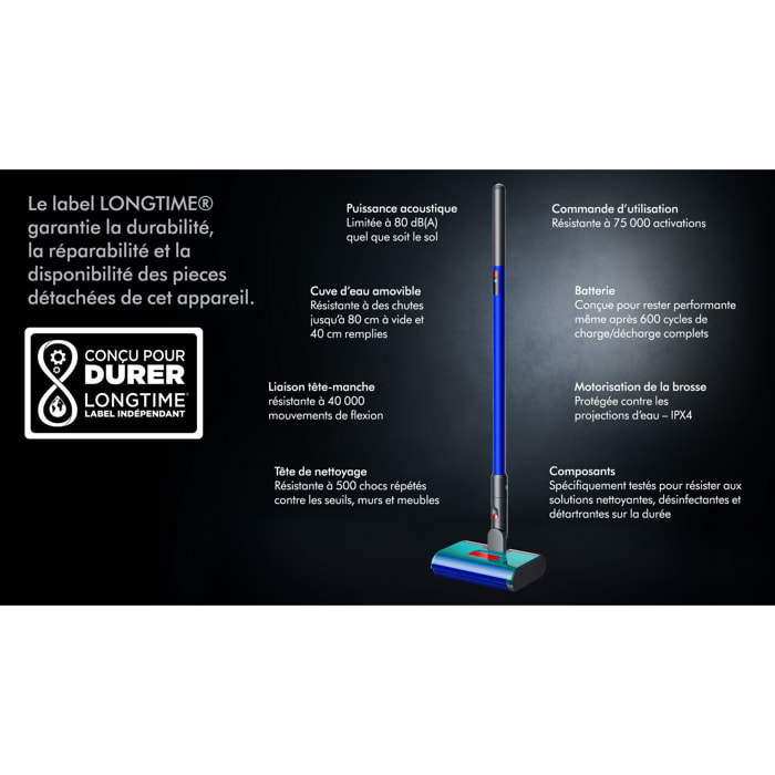 Nettoyeur de sols Dyson W1 PencilWash™ (bleu ultra)