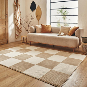 Tapis salon et chambre tissé motif géométrique COLU