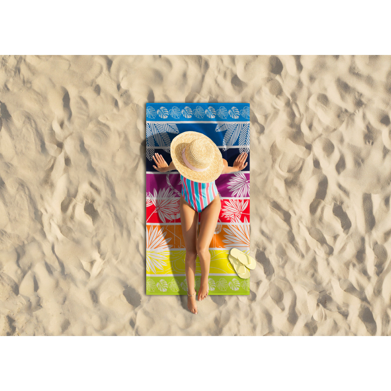 Telo Mare Grande 100x180 Spugna Maui Flamenco Multicolor D13