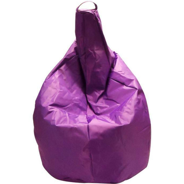 Pouf a sacco elegante, colore viola, Misure 80 x 120 x 80 cm