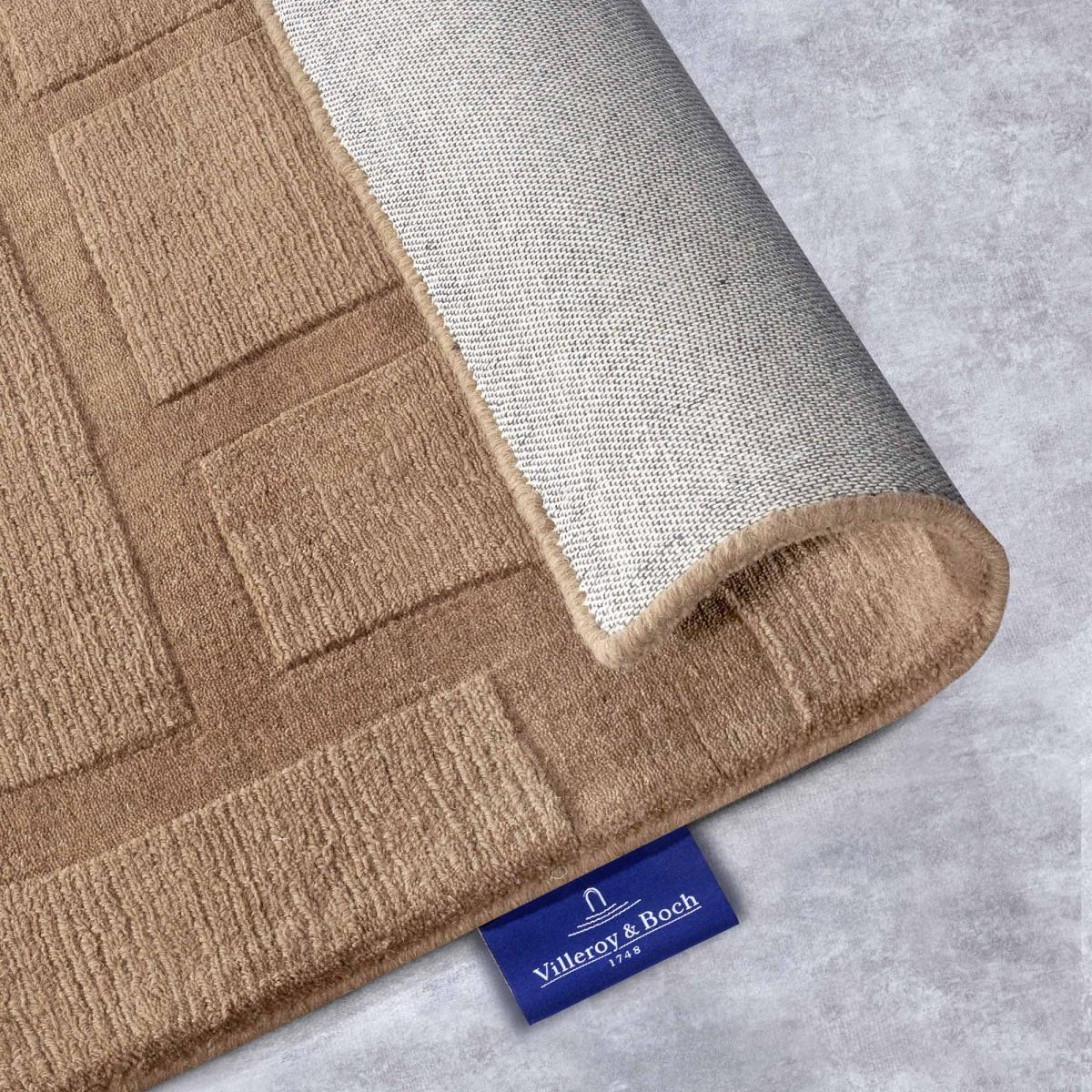 Tapis salon motif géométrique, laine tissée main, ziya authentique