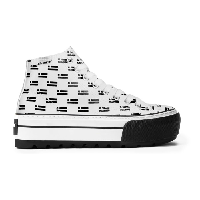 Zapatillas Altas Abotinadas One Way Platform DF Flag White D.Franklin