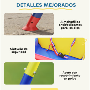 Columpio para Bebés 3 en 1, Columpio Jardín Exterior con Cuerdas Ajustables, Cinturón de Seguridad, Marco de Acero Plegable, para Niños de 9 Meses a 8 Años, para Interior, Exterior, Azul
