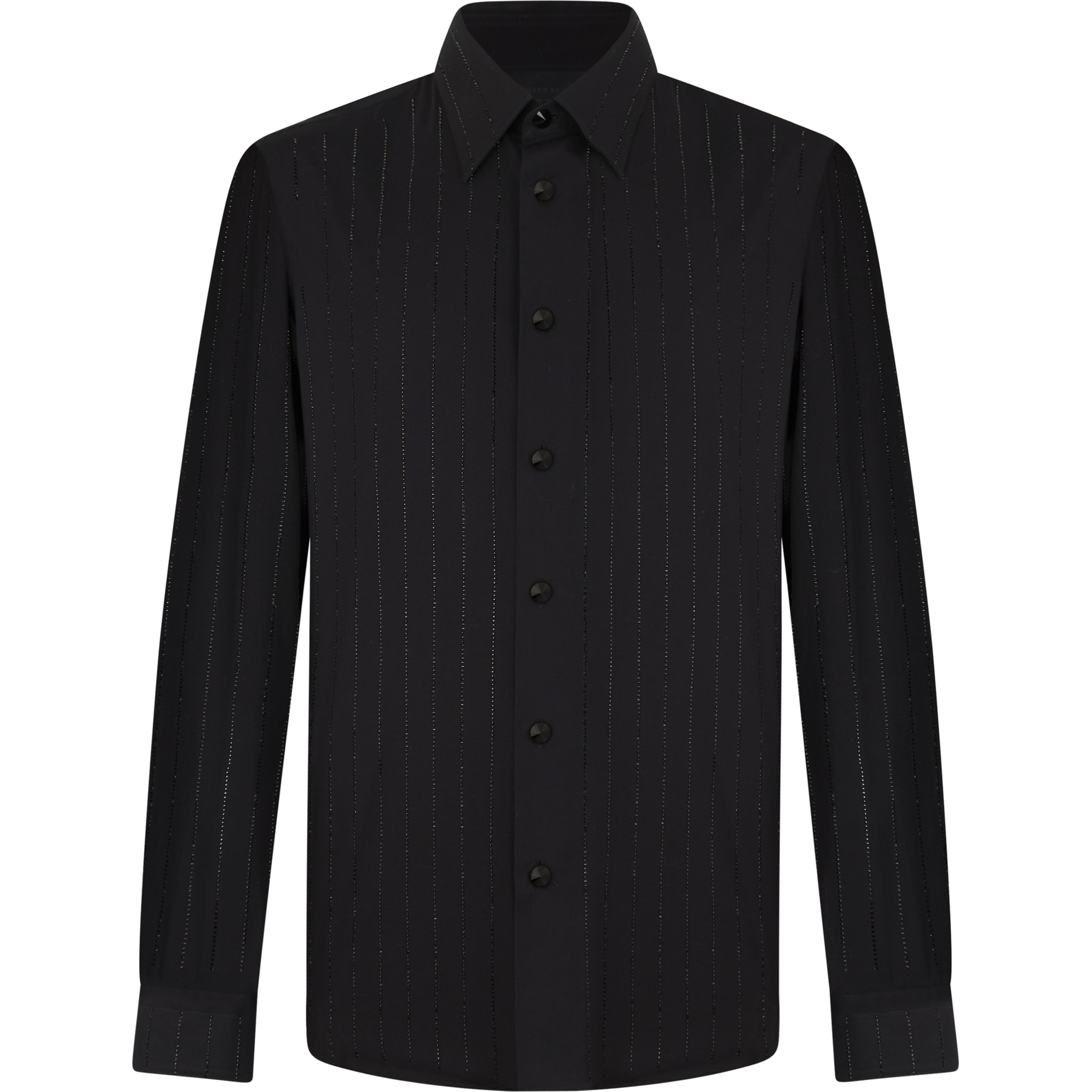 PHILIPP PLEIN Sugar Daddy Cut Shirt Stripes Stones Stones