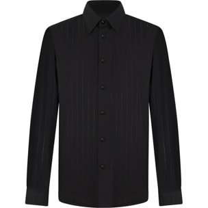 PHILIPP PLEIN Sugar Daddy Cut Shirt Stripes Stones Stones