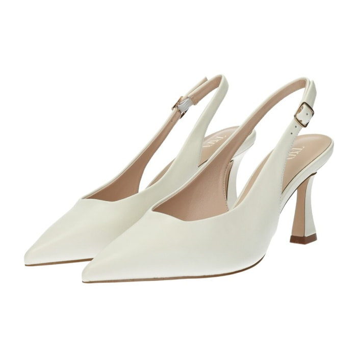 Décolleté sling back Donna Tata Italia Bianco