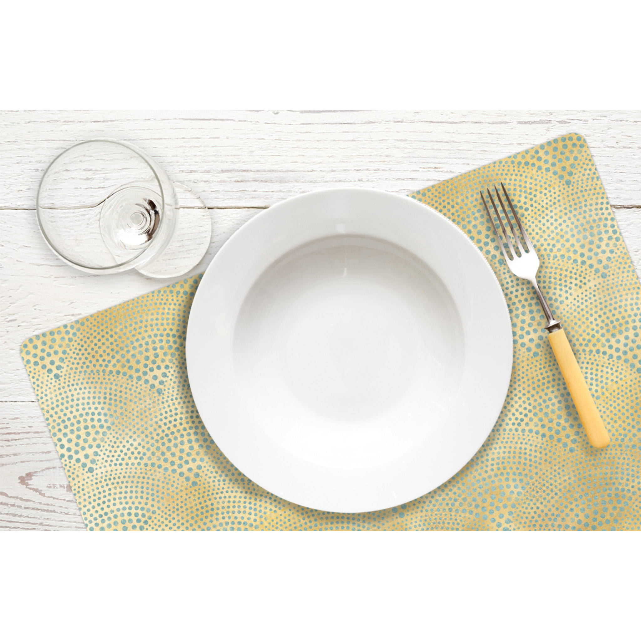 VINILIKO, set de 4 individuales de mesa Sacha verde agua 4u-30x45 cm