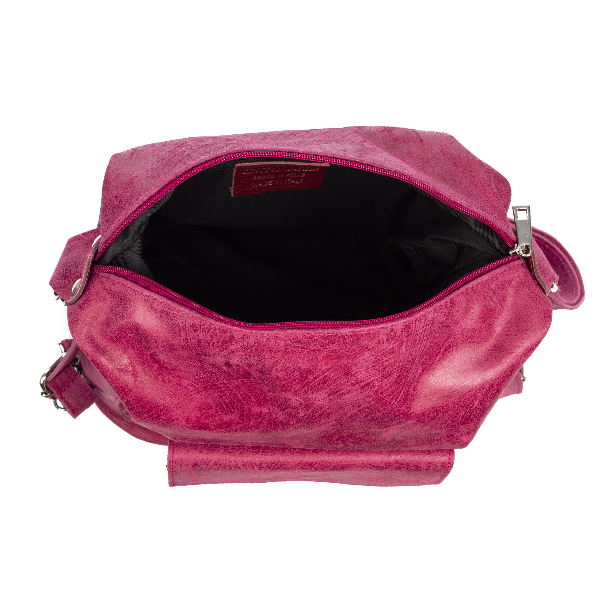 Irene Borsa a spalla Donna. Pelle genuina Camoscio Lavato a Pietra.