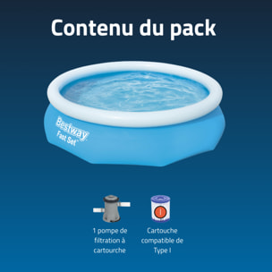 Bestway Piscine gonflable ronde Bestway Fast Set 305 x 76 cm bleu