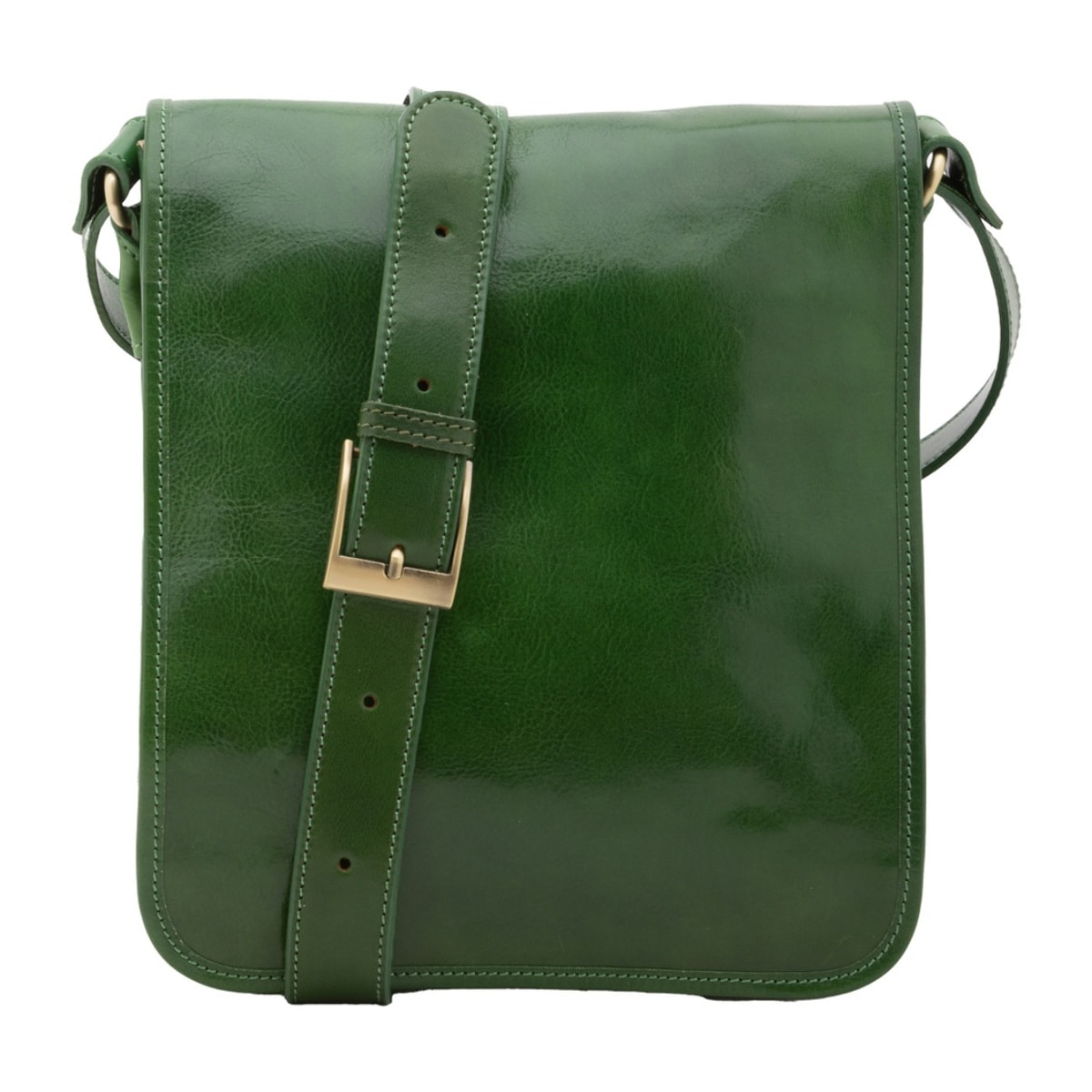 Borsa a tracolla uomo in vera pelle - Modello False - Made in Italy - 29.0 x 24.0 x 9.0 cm