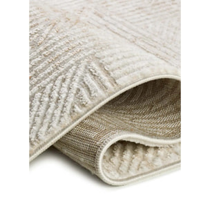 KEOPS Alfombra geométrica con relieve beige/caldera, varias medidas disponibles.