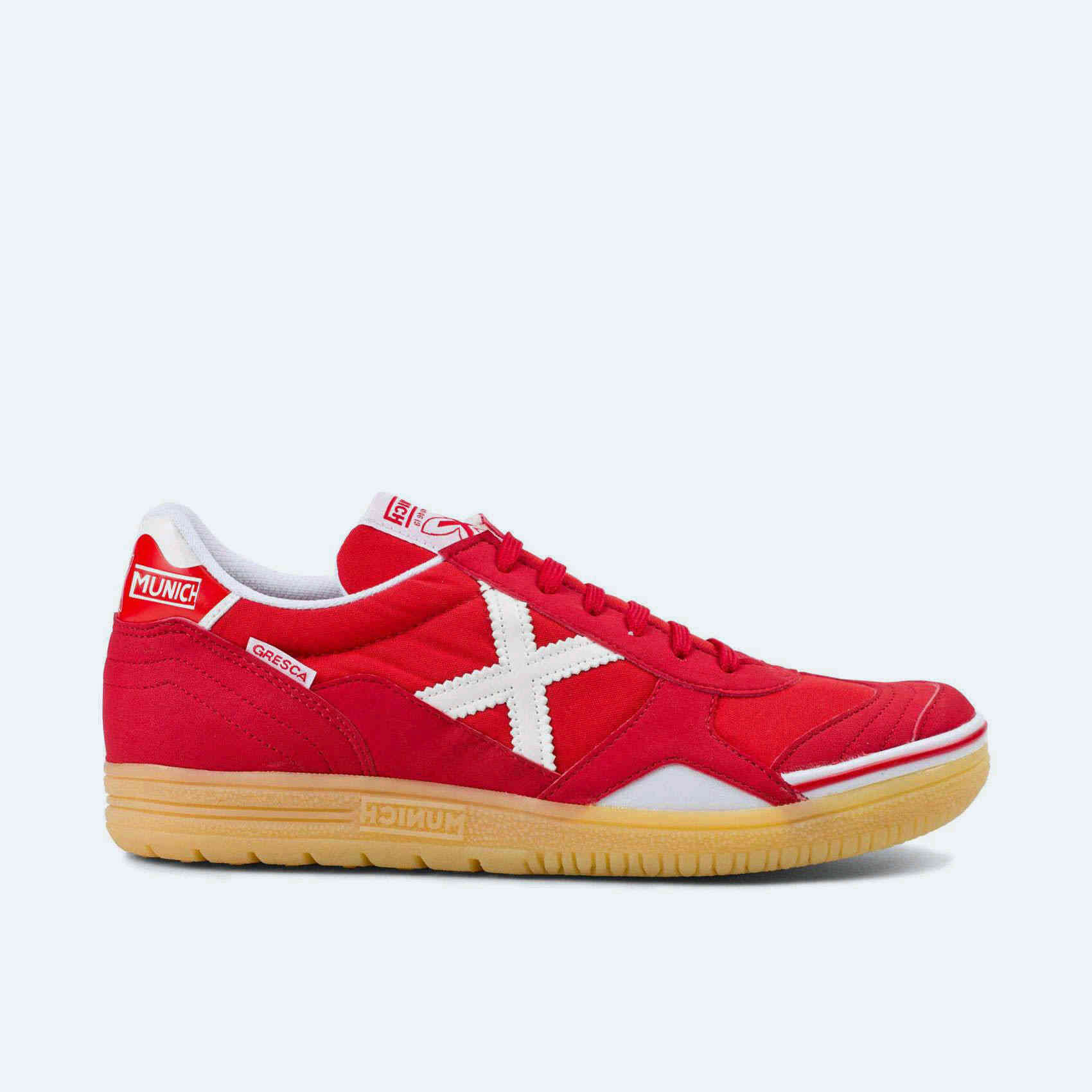 MUNICH GRESCA 24 Zapatillas fútbol sala Diseño Rojo y Blanco