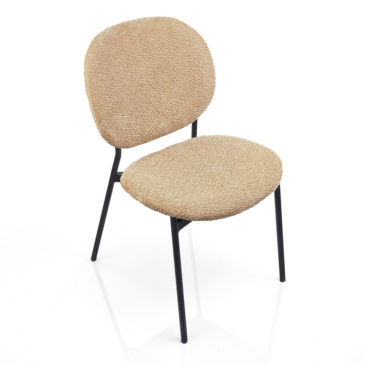 Lot de 2 chaises de salle à manger Tomasucci WERZA, en tissu, sable, 58 × 47 × 81 cm