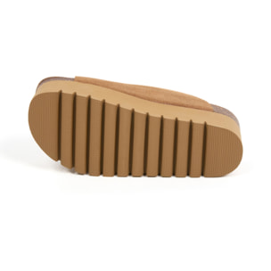 Sandalia Plataforma Cuero Mujer BILLOWY MARRON