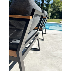 TADEO - Salon de jardin bas en aluminium