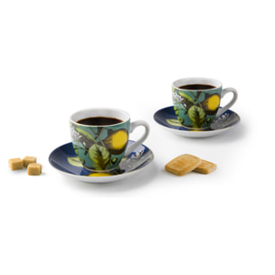 Set 6 tazzine caffè con piattino Excelsa Boboli, porcellana multicolore