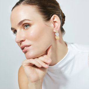 Pendientes Nahab acabado plata y oro 18k