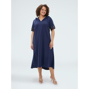 Fiorella Rubino - Vestito over in jersey con paillettes - Blu