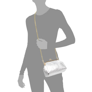 Ambivere borsa a mano Donna. Pelle scamosciata autentica finitura lucida laccata.