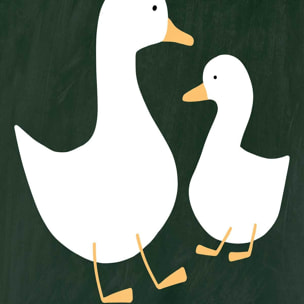 Affiche enfant oie  Affiche + cadre en bois - Chêne