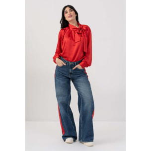Kocca - Pantaloni in denim con banda laterale Donna